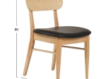 KΑΡΕΚΛΑ ΤΡΑΠΕΖΑΡΙΑΣ SEKOR HM9945.01 RUBBERWOOD-ΜΑΥΡΟ PU 50x50x80Υεκ.