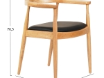 ΠΟΛΥΘΡΟΝΑ ΤΡΑΠΕΖΑΡΙΑΣ ADOR HM9948.01 RUBBERWOOD ΣΕ ΟΑΚ ΚΑΙ ΜΑΥΡΟ PU 62x54x76,5Υεκ