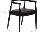ΠΟΛΥΘΡΟΝΑ ΤΡΑΠΕΖΑΡΙΑΣ ADOR HM9948.02 RUBBERWOOD ΚΑΙ PU-ΜΑΥΡΟ 62x54x76,5Υεκ