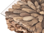 ΤΡΑΠΕΖΙ ΣΑΛΟΝΙΟΥ ΤΕΤΡΑΓΩΝΟ SPARROW HM9961 DRIFTWOOD--ΓΥΑΛΙ 75x75x51Υεκ.