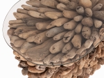 ΤΡΑΠΕΖΙ ΣΑΛΟΝΙΟΥ ΟΒΑΛ SPARROW HM9962 DRIFTWOOD--ΓΥΑΛΙ 106x55,5x50,5Υεκ.