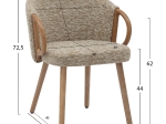 ΚΑΡΕΚΛΑ ΤΡΑΠΕΖΑΡΙΑΣ RIG HM9979.01 WHITE WASH ΞΥΛΟ ΟΞΙΑΣ-ΜΠΕΖ ΥΦΑΣΜΑ 59x58,5x72,5Υεκ.