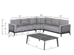 ΣΕΤ ΣΑΛΟΝΙ ΕΞ.ΧΩΡΟΥ 4ΤΜΧ ORION CORNER SM6191.01 ΣΚΟΥΡΟ ΓΚΡΙ ΑΛΟΥΜΙΝΙΟ & OLEFIN