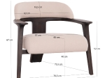 ΠΟΛΥΘΡΟΝΑ LOUNGE TRIAD SM9968 ΞΥΛΟ TEAK ΣΕ ΜΑΥΡΟ-ΕΚΡΟΥ ΥΦΑΣΜΑ 77x75,5x67Υεκ.