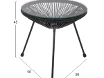 ΣΕΤ ΤΡΑΠΕΖΑΡΙΑΣ 3ΤΜΧ HM11871 ΜΕΤΑΛΛΟ & RATTAN ΣΕ ΜΑΥΡΟ ΧΡΩΜΑ