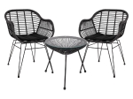 ΣΕΤ ΤΡΑΠΕΖΑΡΙΑΣ 3ΤΜΧ HM11871 ΜΕΤΑΛΛΟ & RATTAN ΣΕ ΜΑΥΡΟ ΧΡΩΜΑ