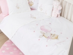 Borea Παπλωματοθήκη Κούνιας Sweet Dreams Baby Λευκό-Ροζ 110 x 140 cm Λευκό-Ροζ