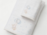Borea Πετσέτες Σετ 2ΤΜΧ Sweet Dreams Baby Λευκό-Σιέλ 70 x 120 / 30 x 50 cm Λευκό-Σιέλ