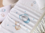 Borea Κουβέρτα Πικέ Κούνιας Sweet Dreams Baby Λευκό-Σιέλ 110 x 140 cm Λευκό-Σιέλ