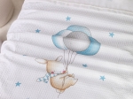 Borea Κουβέρτα Πικέ Κούνιας Sweet Dreams Baby Λευκό-Σιέλ 110 x 140 cm Λευκό-Σιέλ
