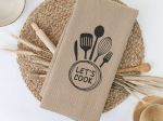 Borea Ποτηρόπανα Κουζίνας Waffle Let's Cook 50 x 70 cm Γκρι