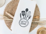 Borea Ποτηρόπανα Κουζίνας Waffle Let's Cook 50 x 70 cm Εκρού