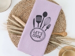 Borea Ποτηρόπανα Κουζίνας Waffle Let's Cook 50 x 70 cm Εκρού