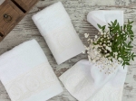 Borea Πετσέτες Σετ 3ΤΜΧ Amelie 70 x 140 / 50 x 90 / 30 x 50 cm Εκρού