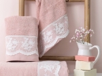 Borea Πετσέτες Σετ 3ΤΜΧ Blanche 70 x 140 / 50 x 90 / 30 x 50 cm Φυστικί