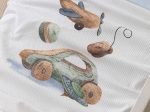 Borea Κουβέρτα Πικέ Κούνιας Toys 110 x 140 cm Λευκό-Σιέλ