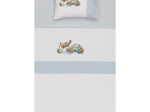 Borea Σεντόνια Κούνιας Σετ Toys 120 x 170 cm + 120 x 160 cm+ 30 x 40 cm Λευκό-Σιέλ