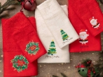 Borea Πετσέτες Χριστουγεννιάτικες Σετ 2ΤΜΧ Santa Claus Κόκκινο 50 x 90 / 30 x 50 cm Κόκκινο
