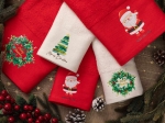 Borea Πετσέτες Χριστουγεννιάτικες Σετ 2ΤΜΧ Santa Claus Κόκκινο 50 x 90 / 30 x 50 cm Κόκκινο