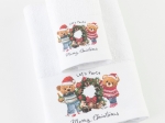 Borea Πετσέτες Χριστουγεννιάτικες Σετ 2ΤΜΧ Christmas Party Λευκό 50 x 90 / 30 x 50 cm Λευκό