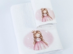 Borea Πετσέτες Σετ 2ΤΜΧ Little Queen Λευκό 70 x 120 / 30 x 50 cm Λευκό
