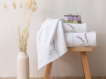Borea Πετσέτες Σετ 3ΤΜΧ Lavender 70 x 140 / 50 x 90 / 30 x 50 cm Λευκό