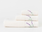 Borea Πετσέτες Σετ 2ΤΜΧ Lavender 50 x 90 / 30 x 50 cm Εκρού
