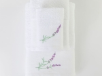 Borea Πετσέτες Σετ 2ΤΜΧ Lavender 50 x 90 / 30 x 50 cm Λευκό