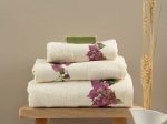 Borea Πετσέτες Σετ 3ΤΜΧ Bougainvillea 70 x 140 / 50 x 90 / 30 x 50 cm Λευκό