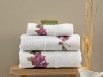 Borea Πετσέτες Σετ 3ΤΜΧ Bougainvillea 70 x 140 / 50 x 90 / 30 x 50 cm Λευκό