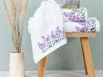 Borea Πετσέτες Σετ 3ΤΜΧ Forget me Not 70 x 140 / 50 x 90 / 30 x 50 cm Λευκό