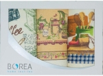 Borea Ποτηρόπανα Κουζίνας Κρόσσι (12) 40 x 70 cm Εκρού, Λευκό