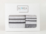 Borea Πετσέτες Σετ 3ΤΜΧ Jill 70 x 140 / 50 x 90 / 30 x 50 cm Γκρι
