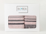 Borea Πετσέτες Σετ 3ΤΜΧ Jill 70 x 140 / 50 x 90 / 30 x 50 cm Ροζέ