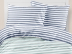Borea Παπλωματοθήκη Εμπριμέ Σετ Cvc Viscose Υπέρδιπλη 220 x 240 cm + (2) 50 x 70 cm Μπλε-Βεραμάν