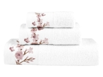 Borea Πετσέτες Σετ 3ΤΜΧ Cherry Blossom 70 x 140 / 50 x 90 / 30 x 50 cm Πούδρα