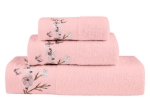 Borea Πετσέτες Σετ 3ΤΜΧ Cherry Blossom 70 x 140 / 50 x 90 / 30 x 50 cm Φυστικί