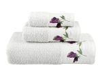 Borea Πετσέτες Σετ 3ΤΜΧ Sweet Pea 70 x 140 / 50 x 90 / 30 x 50 cm Εκρού