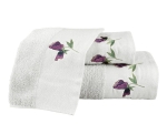 Borea Πετσέτες Σετ 3ΤΜΧ Sweet Pea 70 x 140 / 50 x 90 / 30 x 50 cm Δαμασκηνί