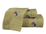 Borea Πετσέτες Σετ 3ΤΜΧ Sweet Pea 70 x 140 / 50 x 90 / 30 x 50 cm Δαμασκηνί