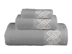 Borea Πετσέτες Σετ 3ΤΜΧ Diamond 70 x 140 / 50 x 90 / 30 x 50 cm Πούδρα