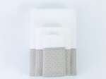 Borea Πετσέτες Σετ 3ΤΜΧ Pois 70 x 140 / 50 x 90 / 30 x 50 cm Πούδρα