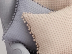 Borea Μαξιλάρι Διακοσμητικό Waffle Cubic Pom Pom 45 x 45 cm Λευκό