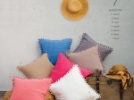 Borea Μαξιλάρι Διακοσμητικό Waffle Cubic Pom Pom 45 x 45 cm Μπεζ