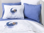 Borea Σεντόνια Κούνιας Σετ Sleeping Bear Μπλε (2) 120 x 160 cm + 30 x 40 cm Μπλε
