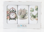 Borea Ποτηρόπανα Κουζίνας Chamomile  Σετ 3ΤΜΧ (3) 50 x 70 cm Λευκό