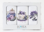 Borea Ποτηρόπανα Κουζίνας Bonsai  Σετ 3ΤΜΧ (3) 50 x 70 cm Λευκό