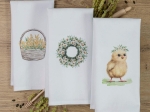 Borea Ποτηρόπανα Κουζίνας Chick Σετ 3ΤΜΧ (3) 50 x 70 cm Λευκό