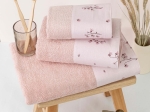 Borea Πετσέτες Σετ 3ΤΜΧ Campanula 70 x 140 / 50 x 90 / 30 x 50 cm Πούδρα