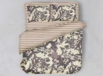 Bonsai Home Σετ Παπλωματοθήκη Πεννιέ 180 TC Μονή 160x240 - Paisley/Stripes Λιλά